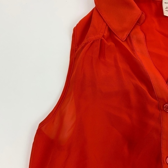 Six Degrees Of Separation Tank Top Womens Small Button Down Open Back Orange - Picture 5 of 8